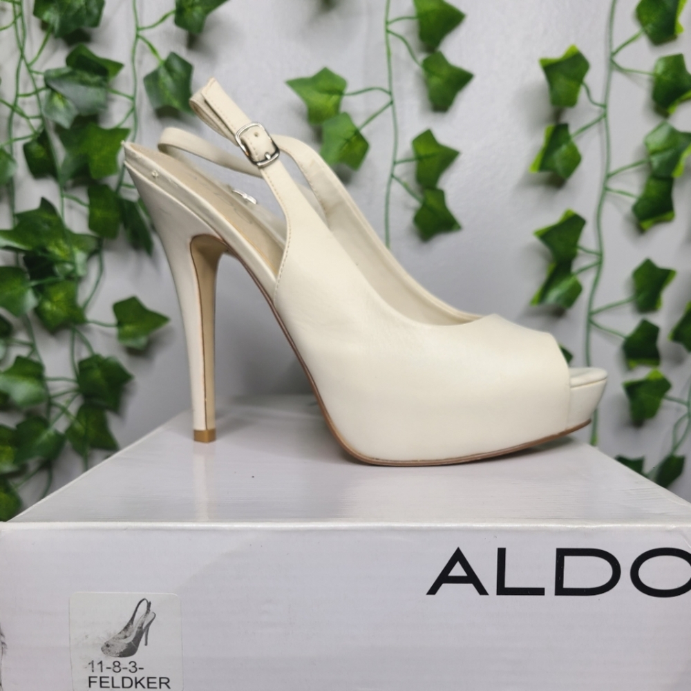 Aldo Size 38, off-white,  slingback heel